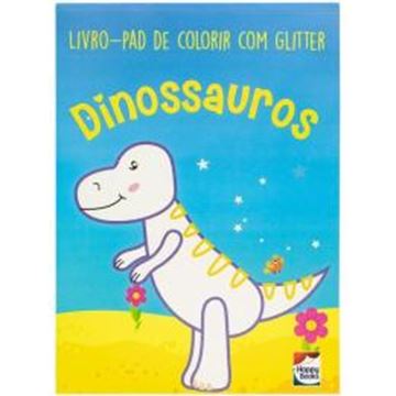 Imagem de LIVRO-PAD DE COLORIR COM GLITTER - DINOSSAUROS