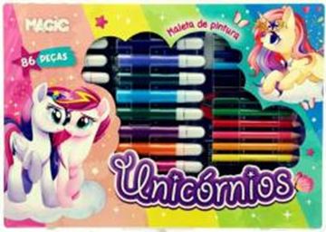 Imagem de MALETA DE PINTURA 86 PECAS UNICORNIO