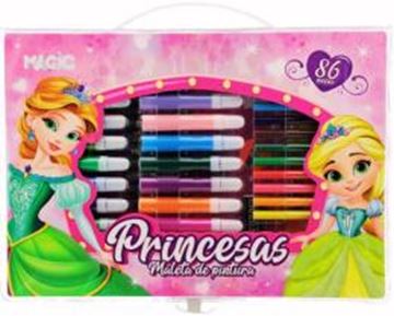 Imagem de MALETA DE PINTURA 86 PECAS PRINCESAS