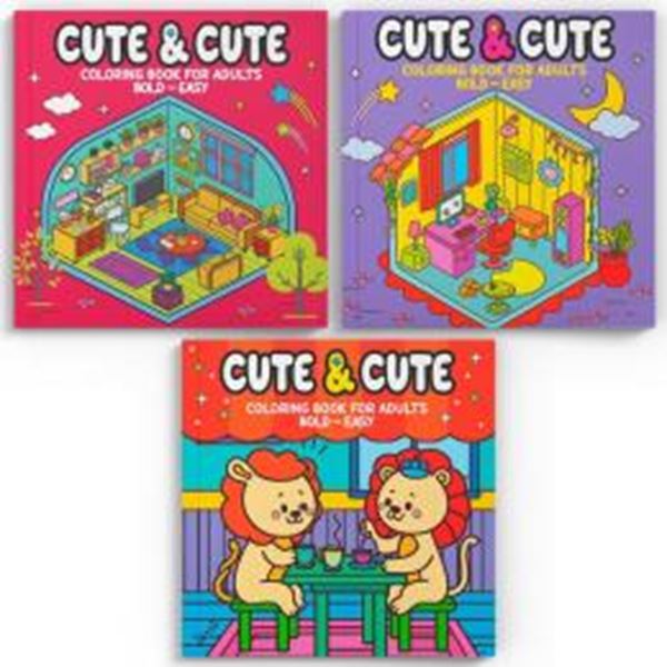 Picture of COLECAO CUTE & CUTE COLORING BOOK FOR ADULTS ESPECIAL - KIT COM 3 LIVROS DE COLORIR